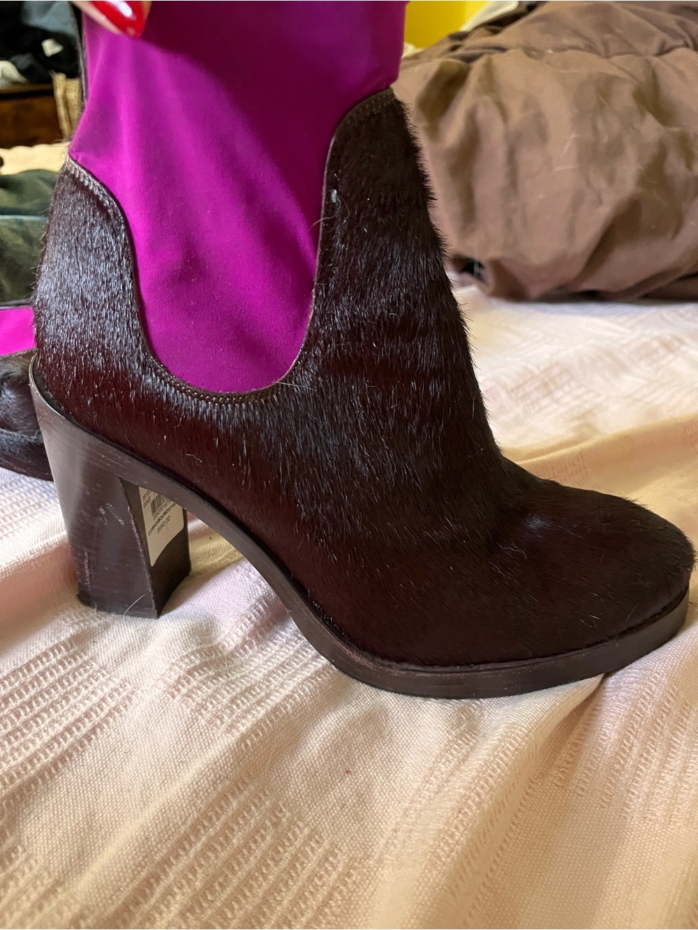 Acne studios  pony hair ankle boots